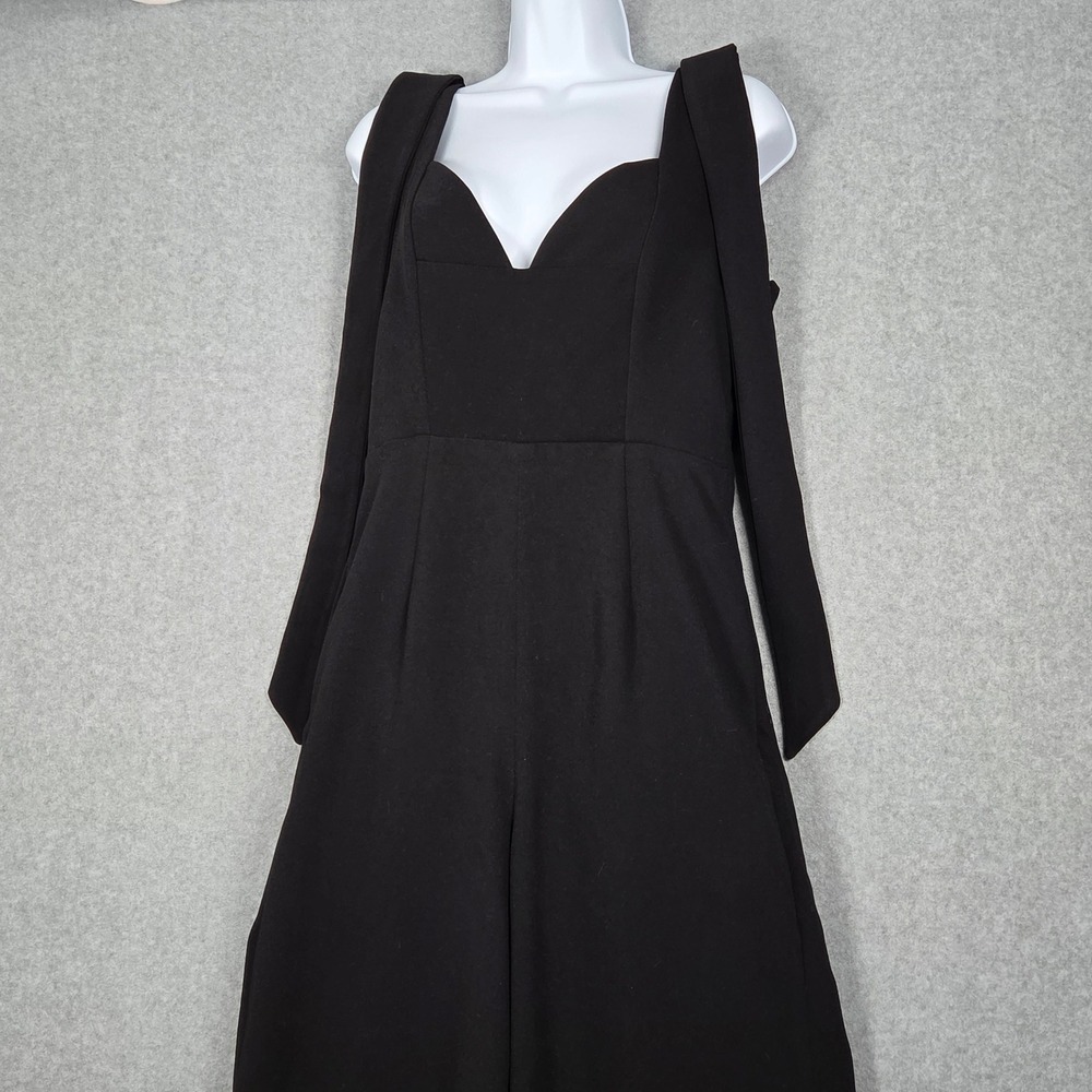 ELLIATT NEW Women M Ellen Sleeveless Jumpsuit Black Wide Leg Sweetheart Neck